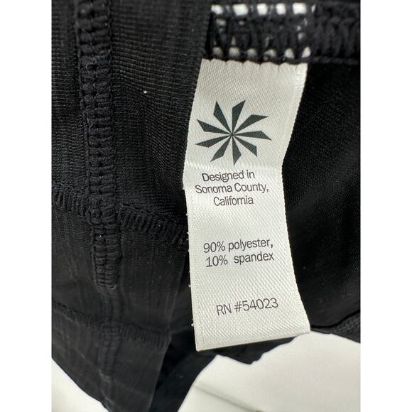 Athleta Black Pacifica UPF Tee 2 Women M Short Sleeve Zip Front Stretch Outdoor - Picture 7 of 9